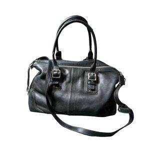 COACH Black Leather‎ Hamilton Satchel F13811 Shoulder Handbag